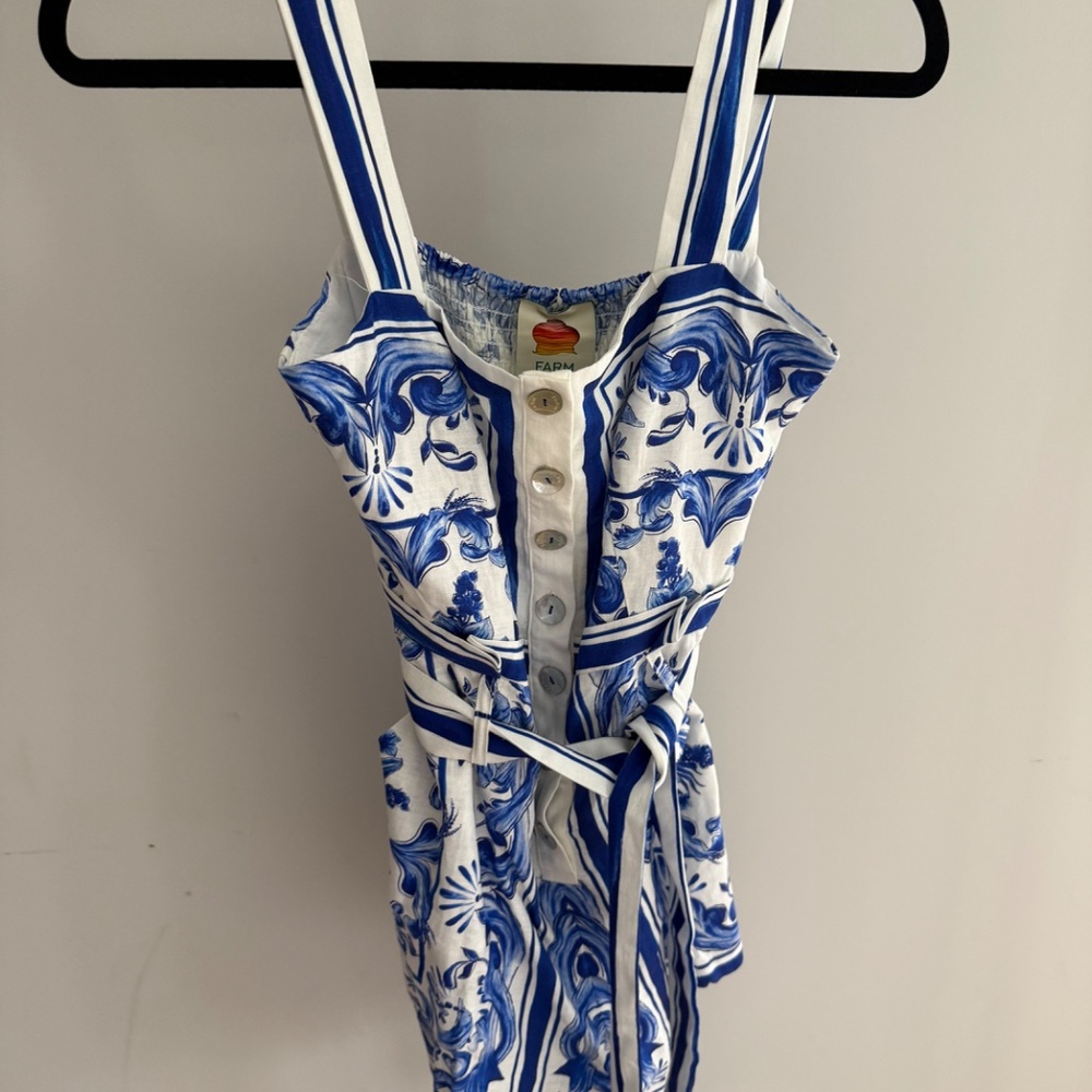 Farm Rio Blue and White Romper - Picture 5 of 8
